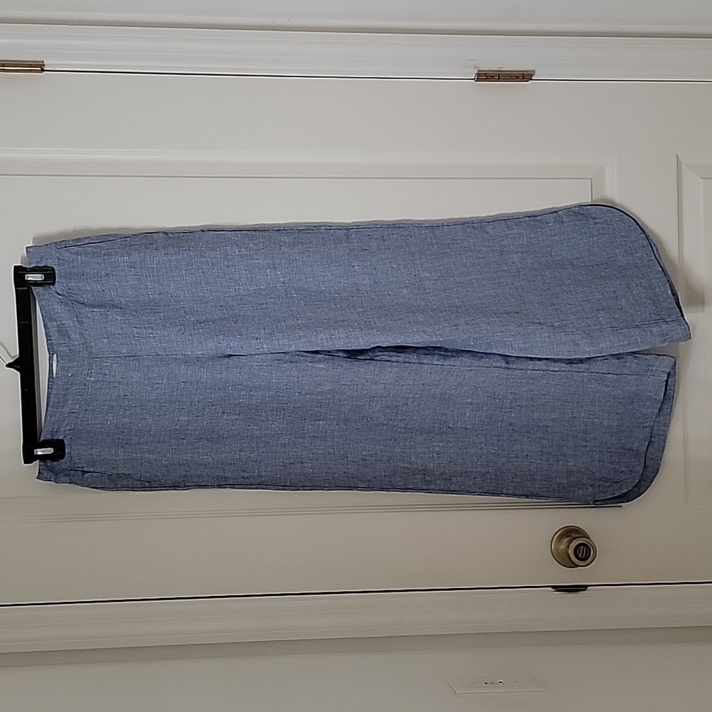 Christian Siriano New York, Size S, 100% Linen Pants, Marled Light Blue, EUC